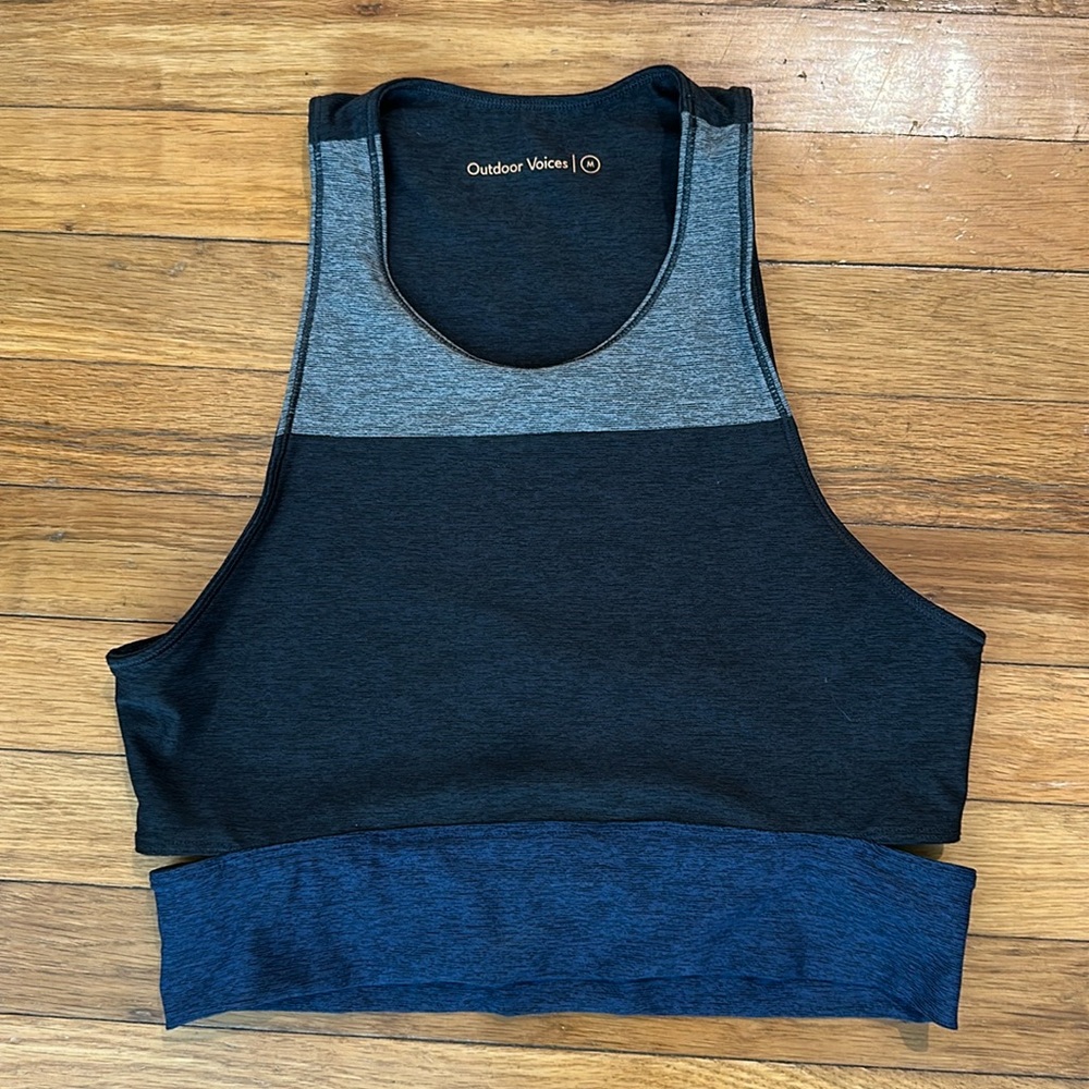 Outdoor voices crop top/ long sports bra size medium